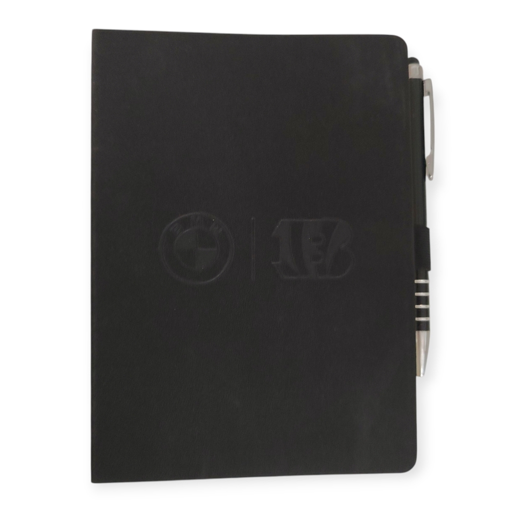 BMW and Bengals Journal Black Soft Small New Bookmark Writing Pad Pen Gift Matte